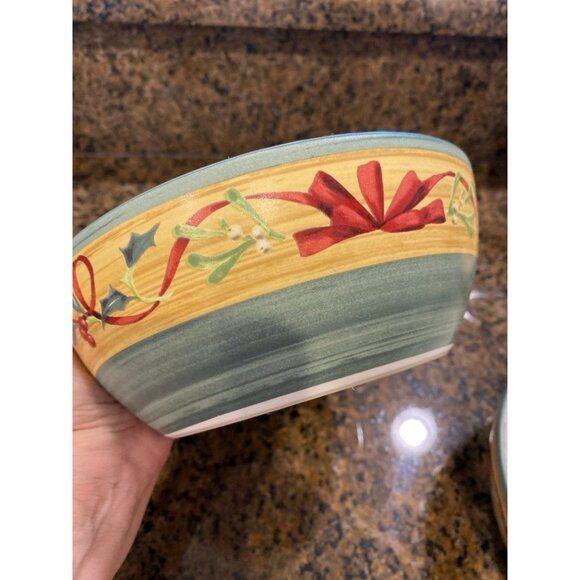 Vintage Lenox Winter Greeting Christimas Holiday Everyday Plate & 3 Bowls - Picture 5 of 12